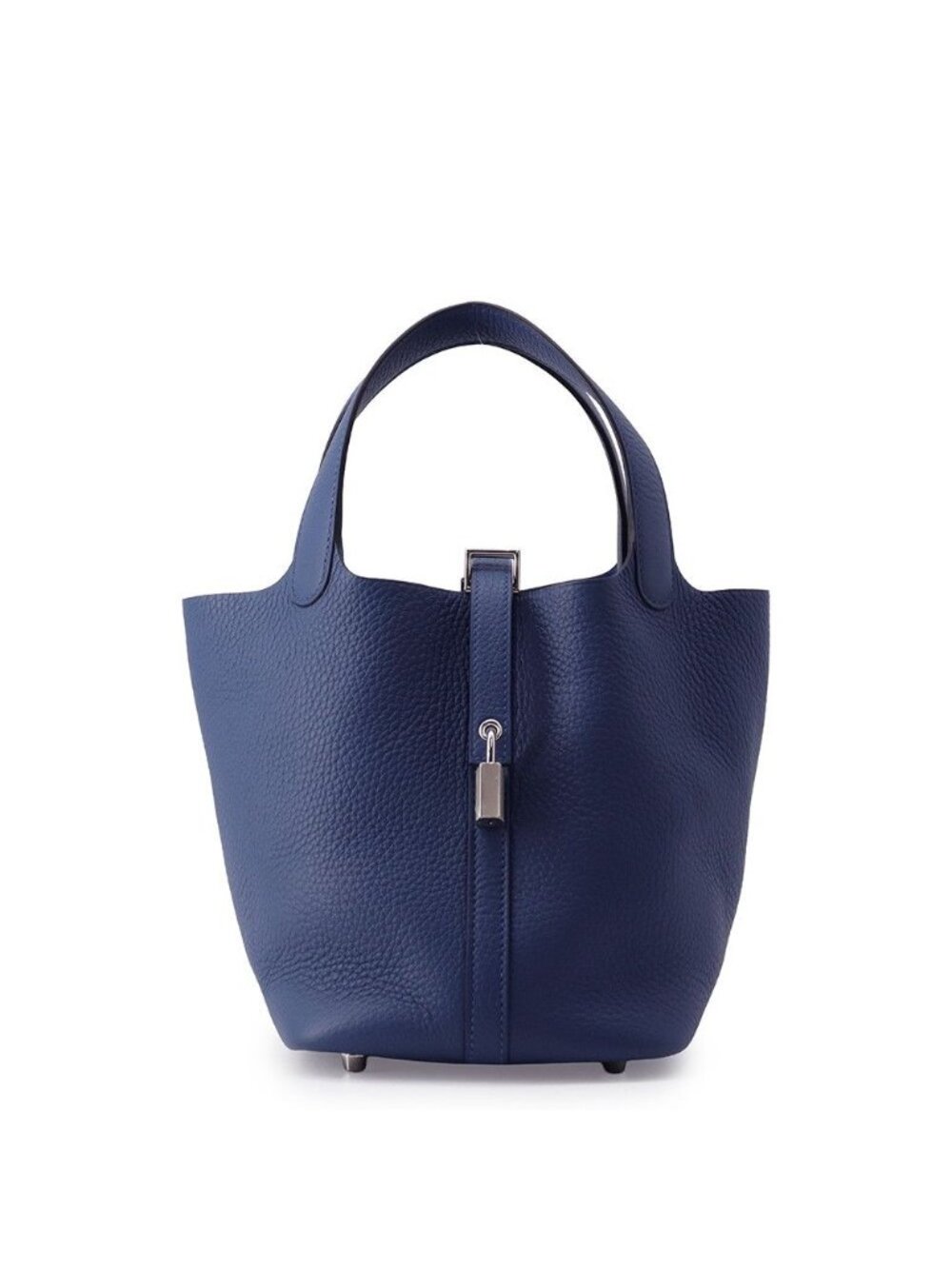 Hermes Handbag Picotin Lock PM Blue Thailand Silver Taurillon Clemence Tote